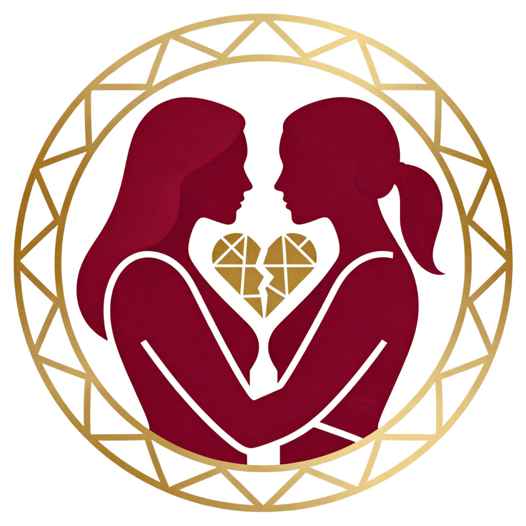 UNBOND Healing Hearts – zwei Frauen halten ein goldenes Herz